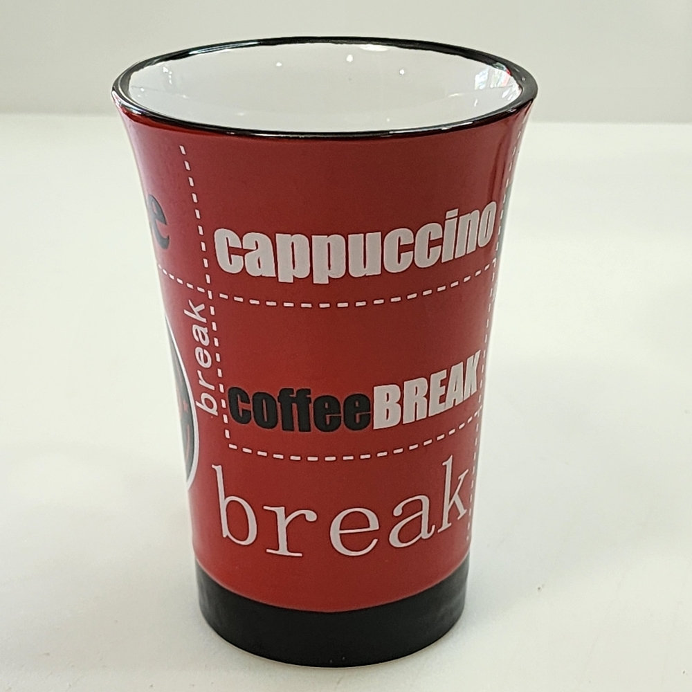 Red And White Ceramic‎ Cappuccino Cup Tea Coffee Mug 10 oz - Picture 7 of 15